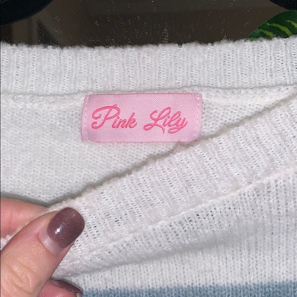 Pink Lilly Color Block Sweater - Picture 2 of 3